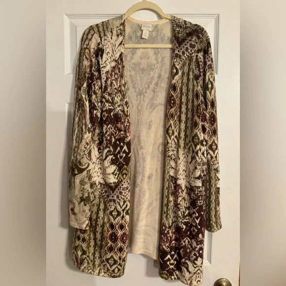 Chico’s Women’s Multicolored Cardigan ~ Size 3 - Picture 1 of 6